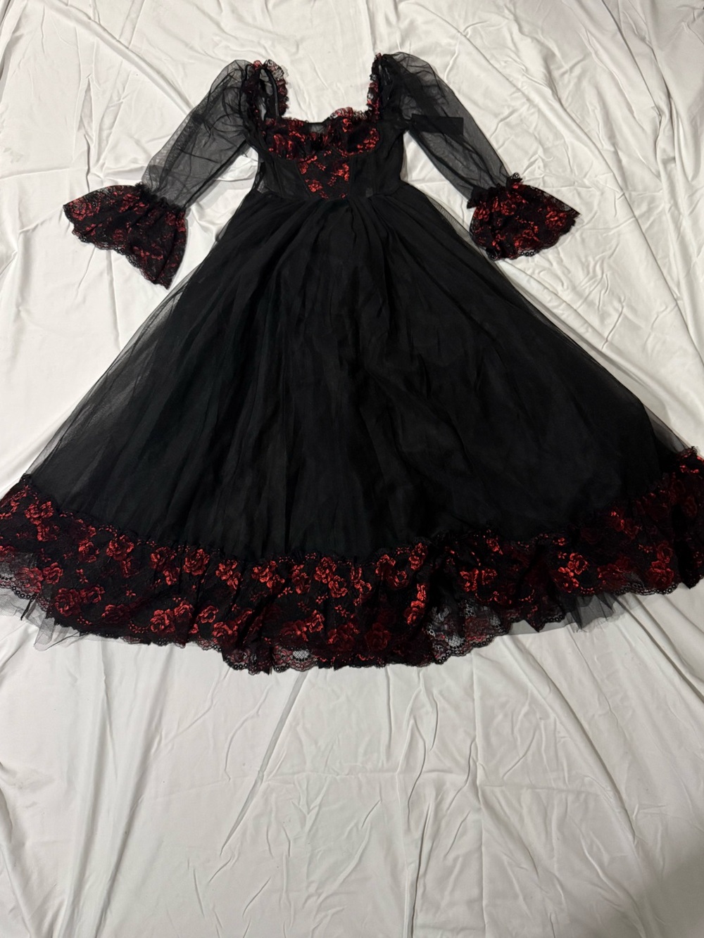 Dolls Kill Widow Dances with Death Black and Red Dress